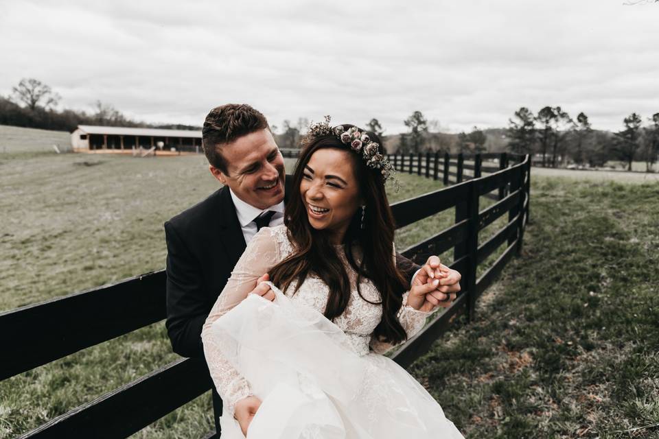 Wedding by the barn