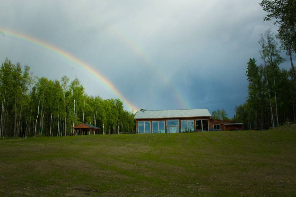 Lodge lawn rainbows
