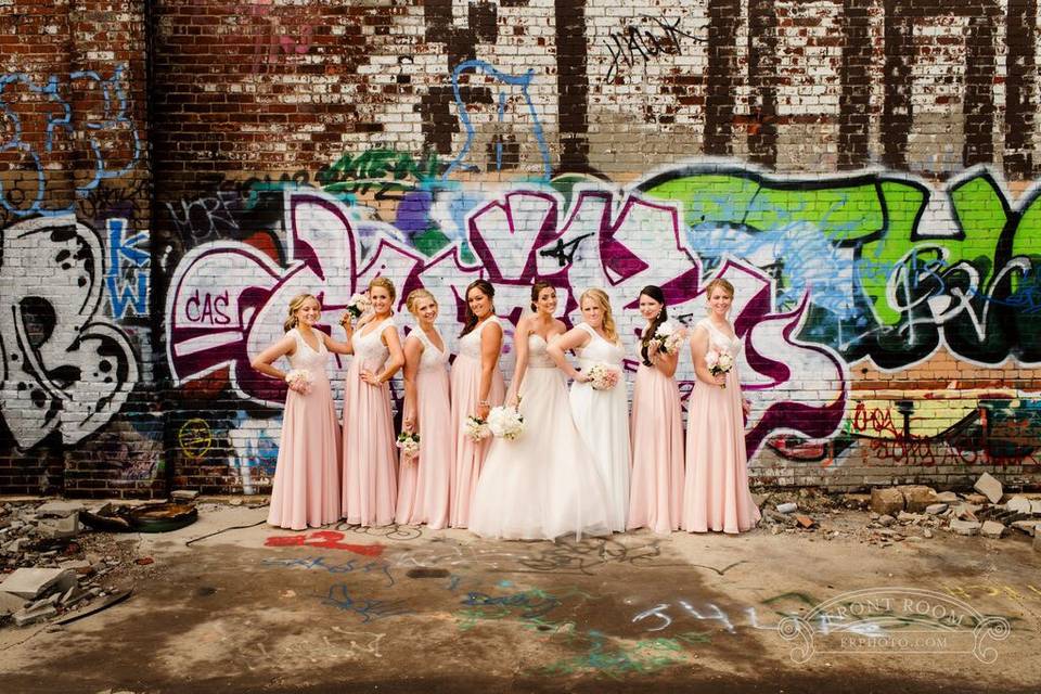 Bride and bridesmaids