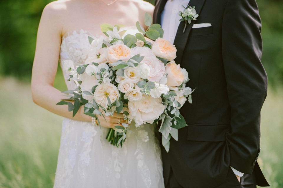 Peonies and garden roses