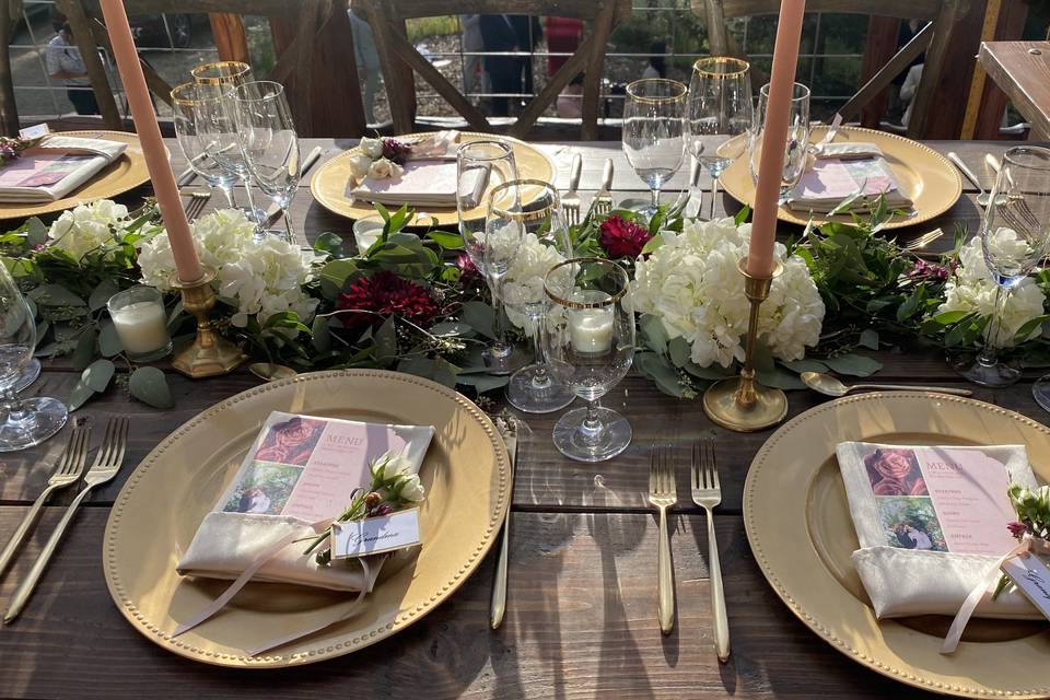 Floral table setting
