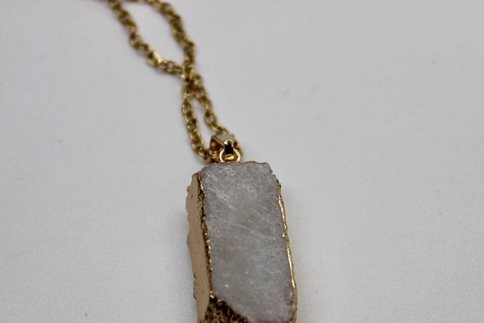 Gold-Coated Quartz Necklace