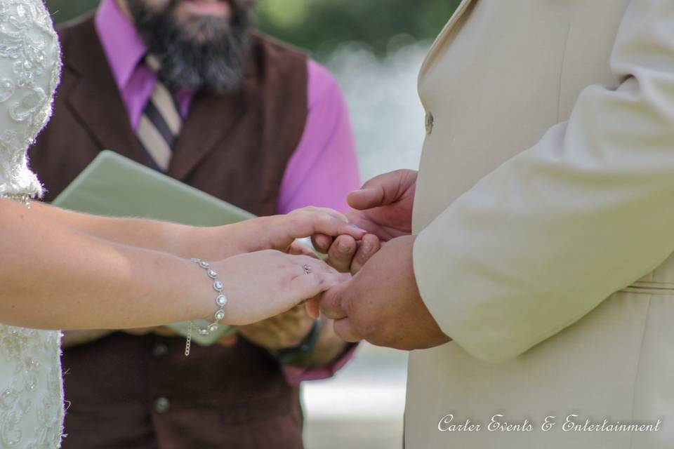 Couple holding hands