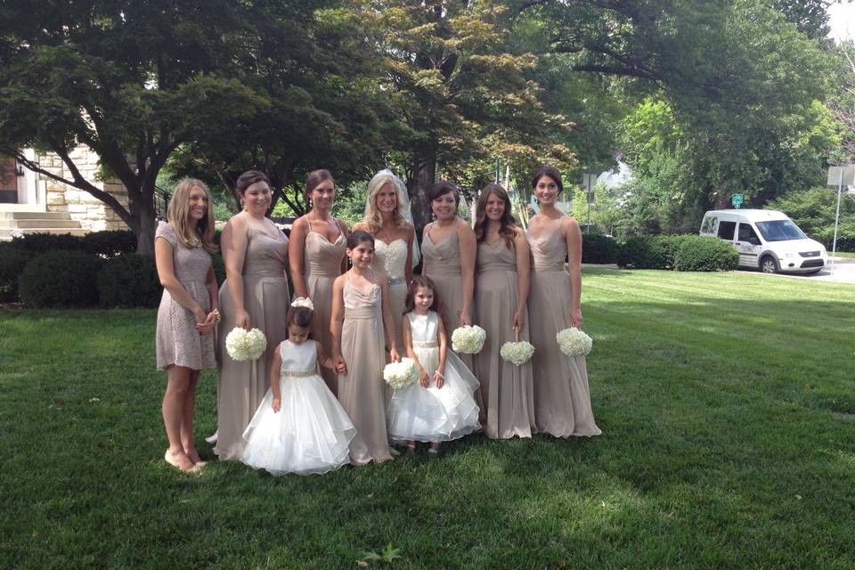 Bride and bridesmaids