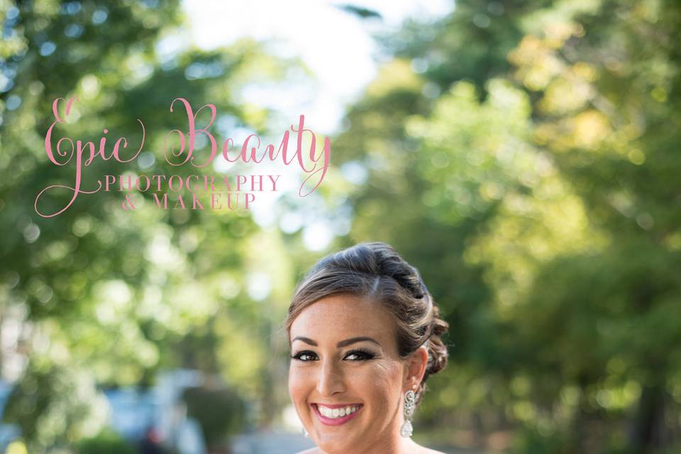 The bride holding her bouquet