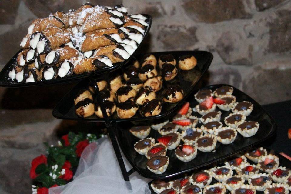 Wedding dessert Buffet to go with your cake. Gives your guest a wide choice of desserts.