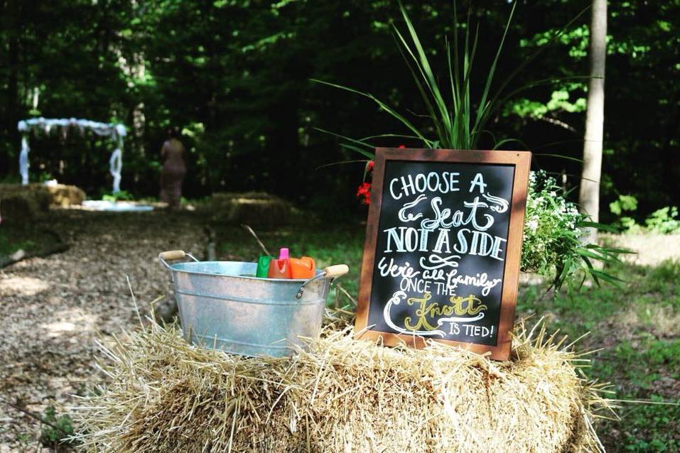 Choose A Seat Not A Side Chalkboard Wedding Ceremony Sign