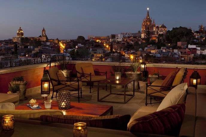 Tapas rooftop bar at Rosewood San Miguel de Allende