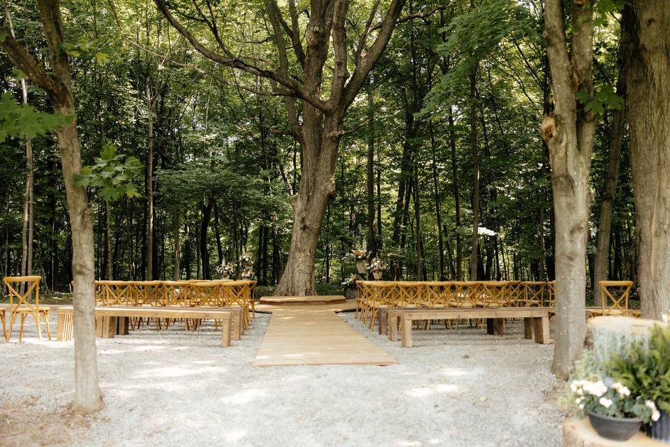 Secluded wedding area