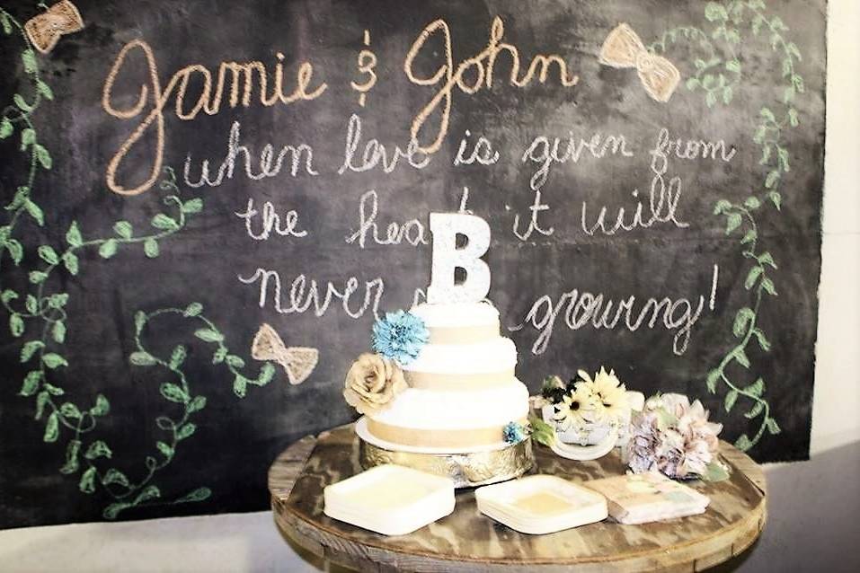 Multiple layered wedding cake