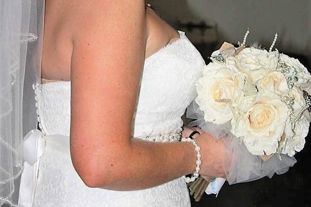 Bride holding her bouquet