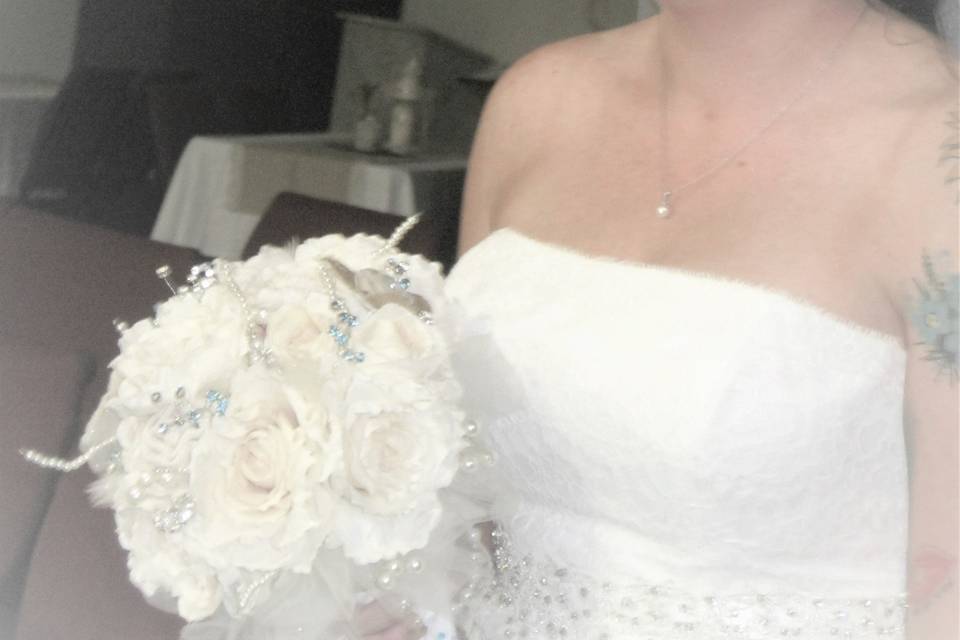 Bride holding her bouquet