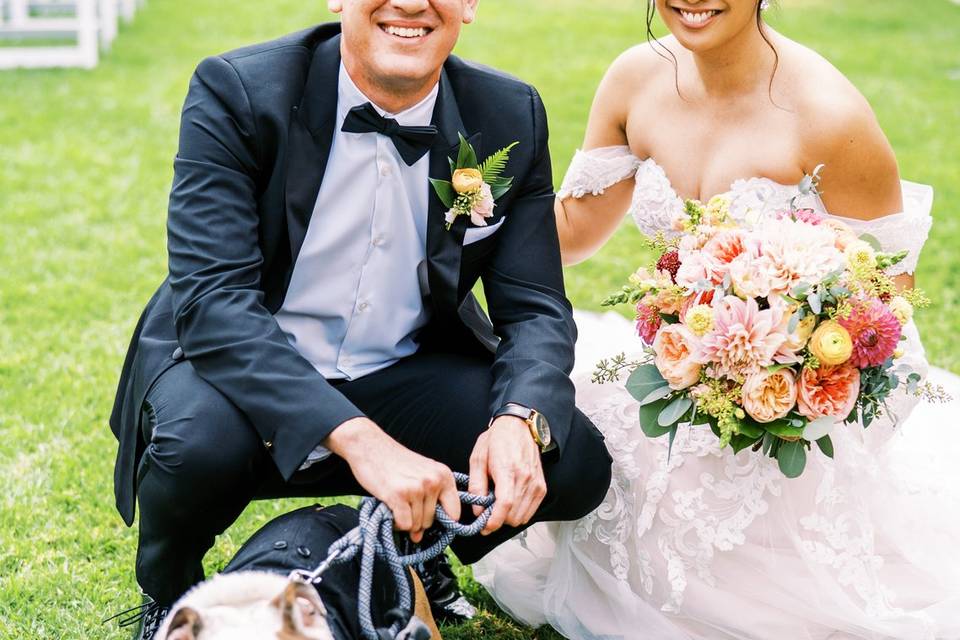 Bride & Groom & Dog of Honor