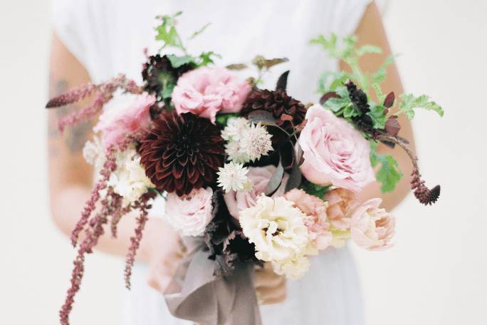 Dusty mauve bridal bouquet