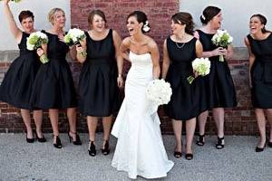 Stunning Bridal bouquet of white peony.  Brides Maids bouquets in complementary spring flowers...hydrangea, roses, and peony.