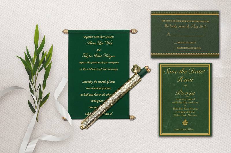 Royal Scroll Invitation Cards