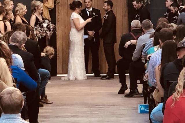 Outdoor courtyard ceremony
