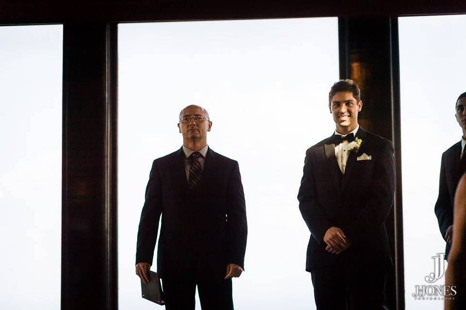 Groom awaiting his bride