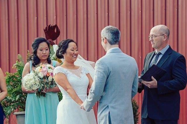 Smiles during the ceremony