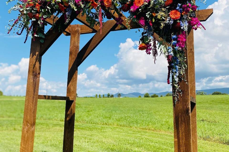 Ceremony arch florals