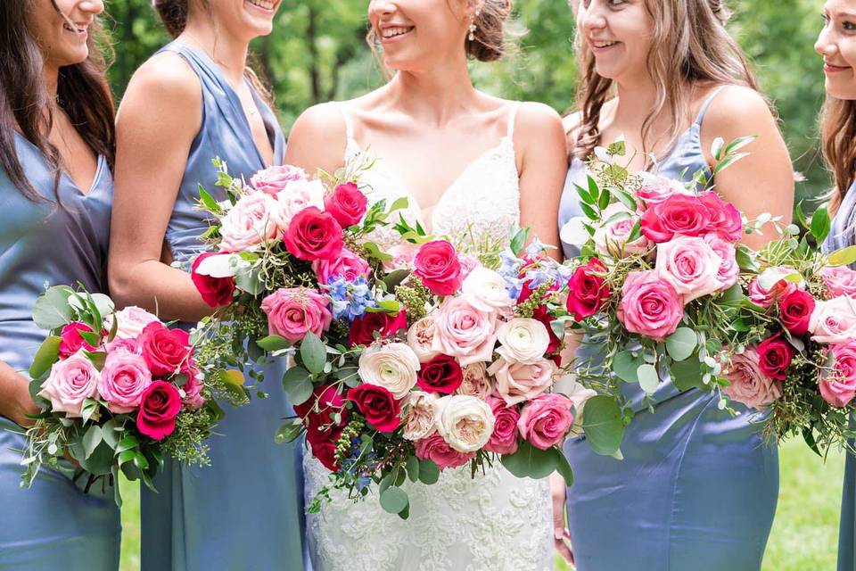 White rose bouquets