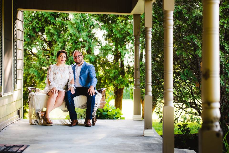 Couple in the porch | Photo by Matthew Doudt Photography