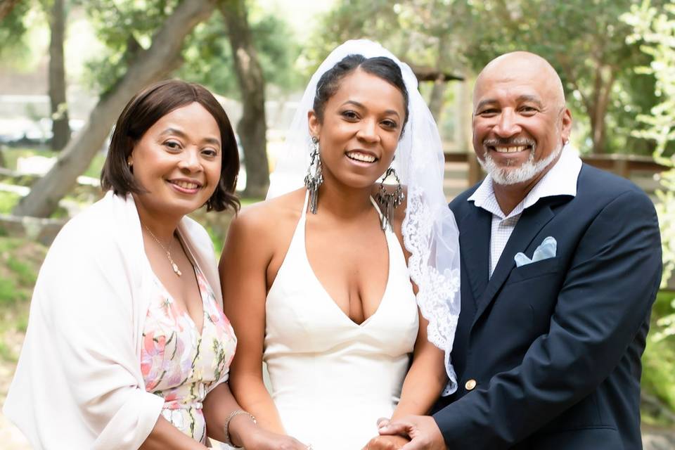 Bride and her parents