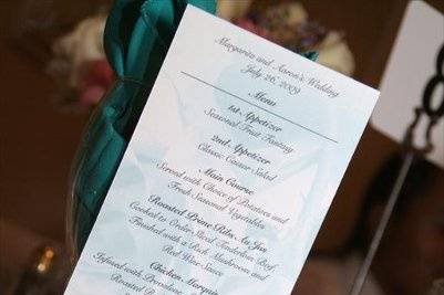 Menus and favors
