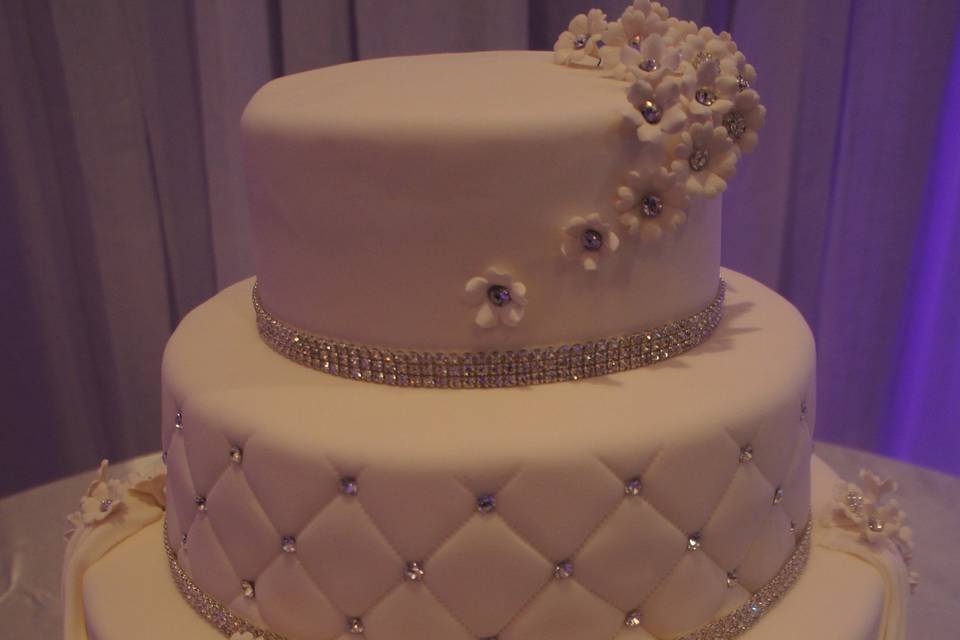 All white wedding cake