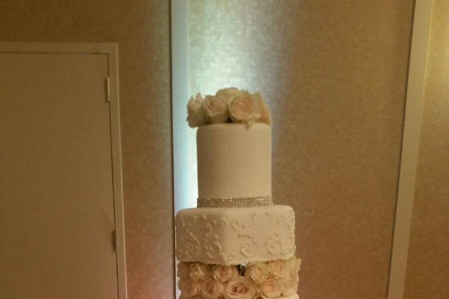 White wedding cake