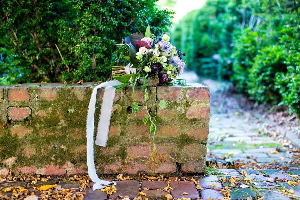 Bouquet in outdoor photoshoot