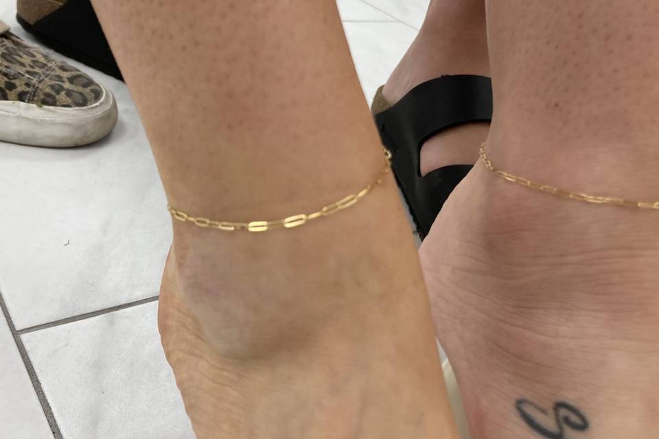 Gold Paperclip Anklets