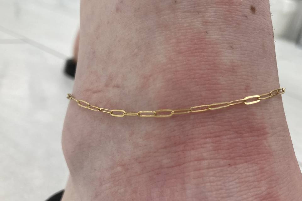 Gold Paperclip Anklet