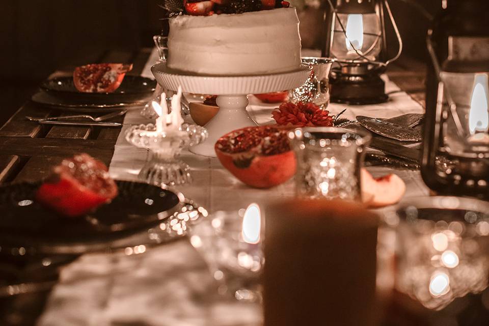 Cake and flowers