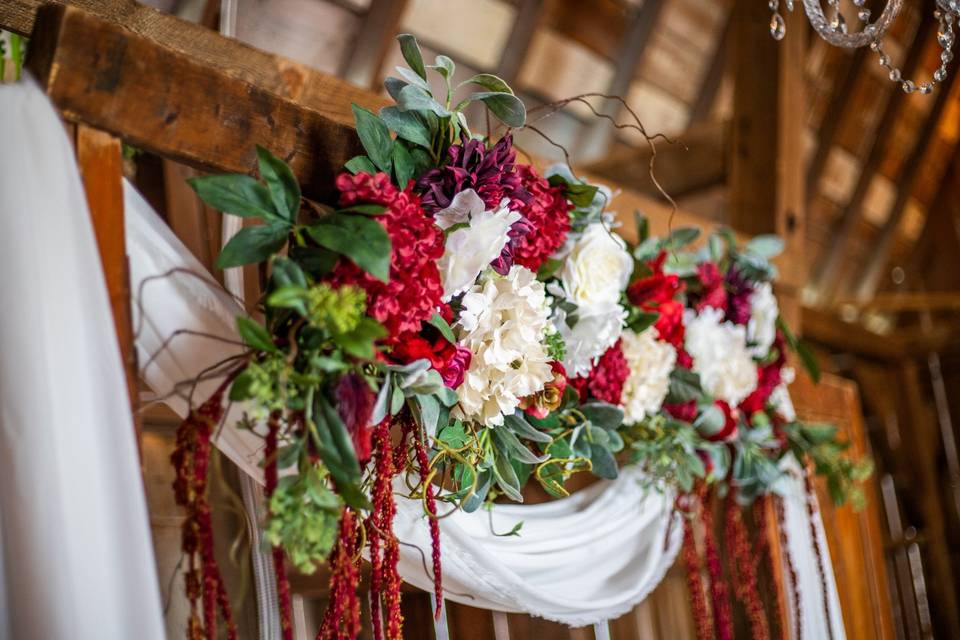 Flowers on arch