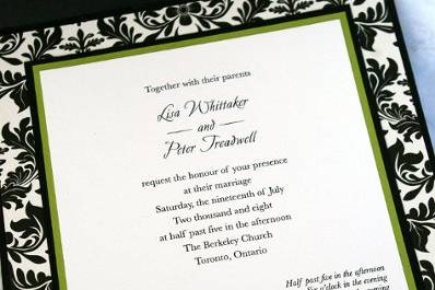Chandelier Pocketfold Invitation with Rhinestone Embellishment