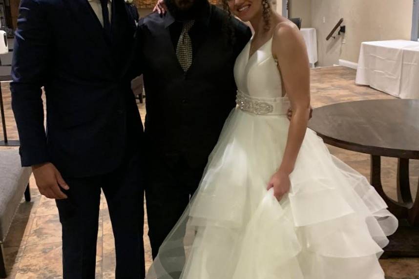 DJ C-Blay with newlyweds