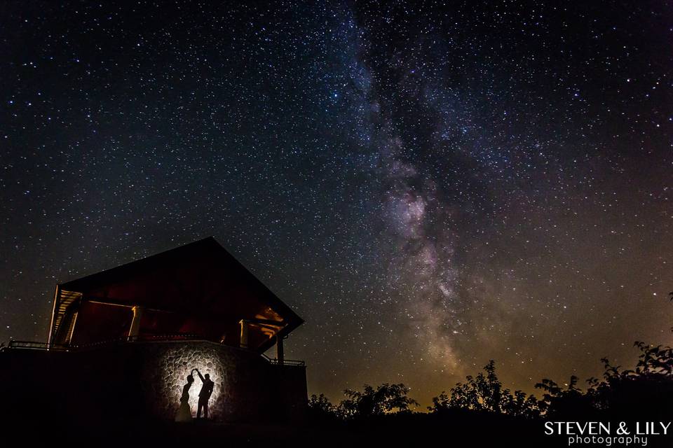 Couple's silhouette portrait