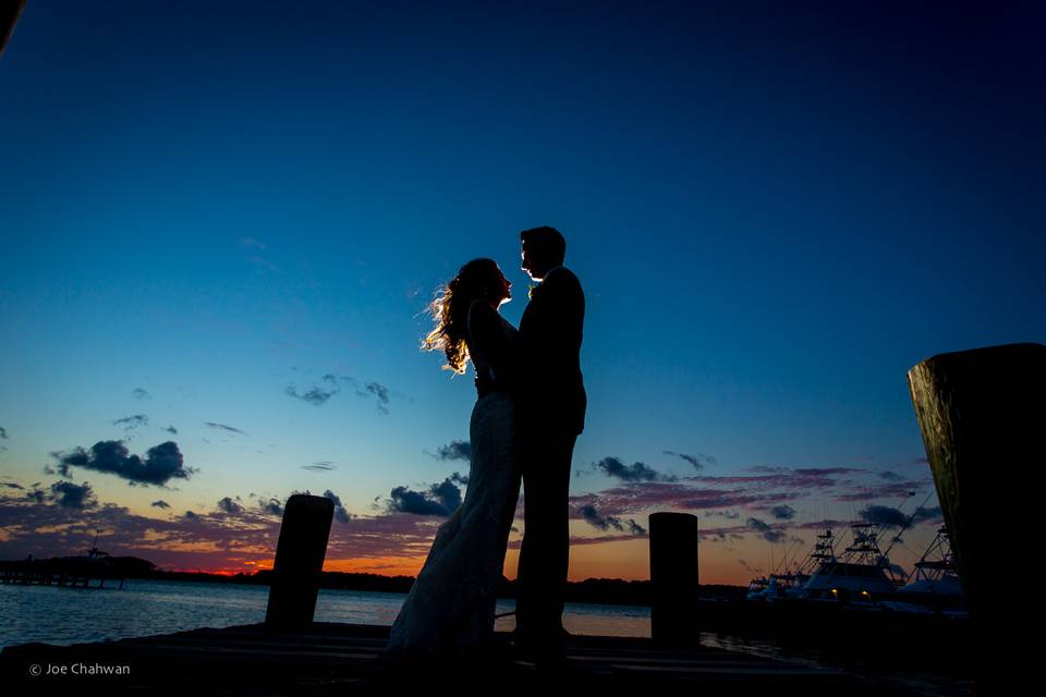 Bride and Groom sunset