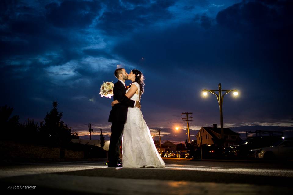 Bride and Groom kissing