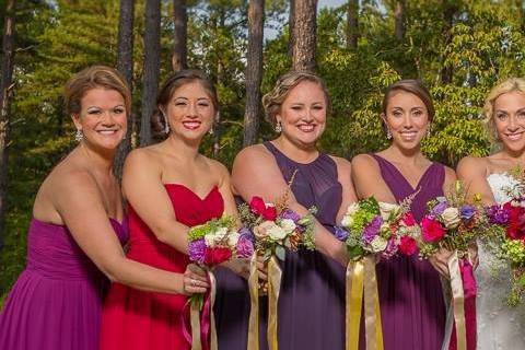 The bride and bridesmaids