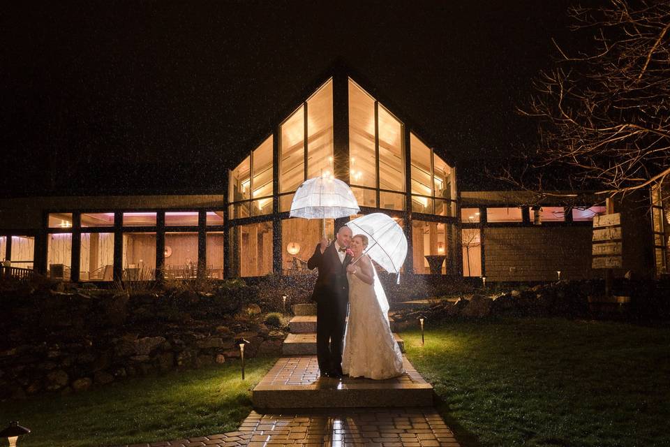 Thankful for clear umbrellas and rain shots