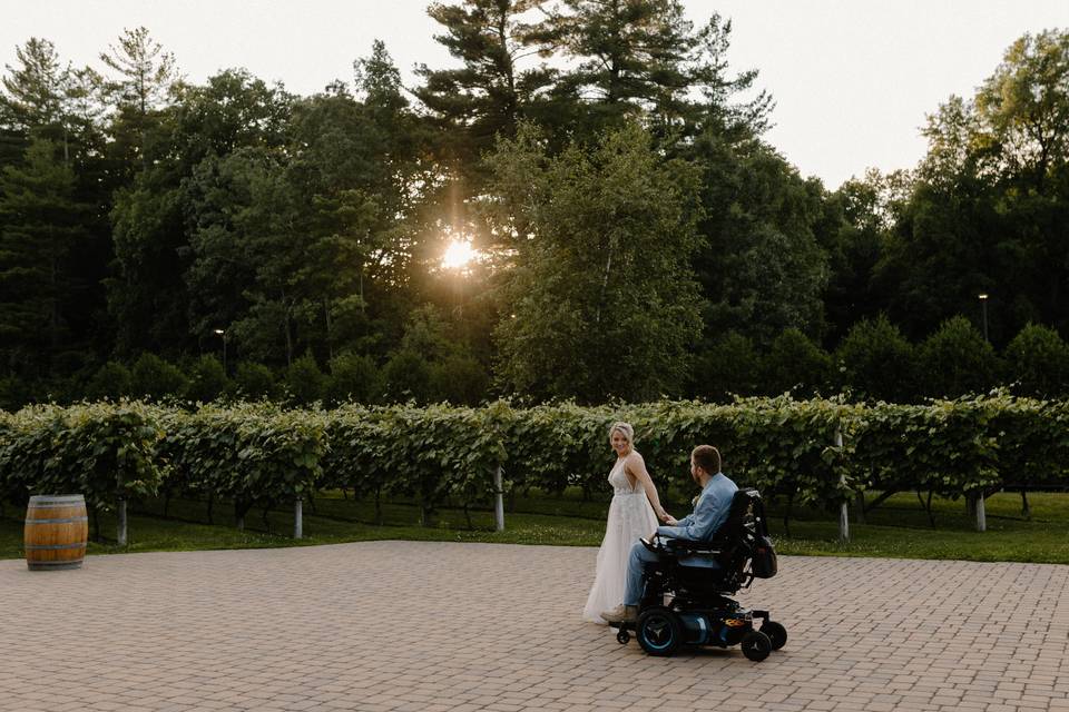 Sunset in the courtyard