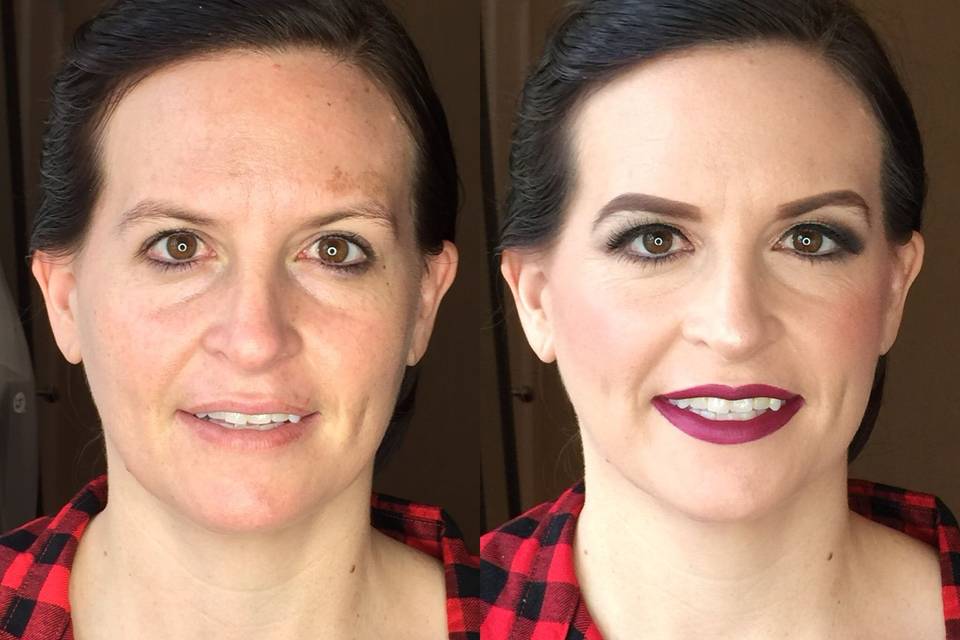 Before and after makeup