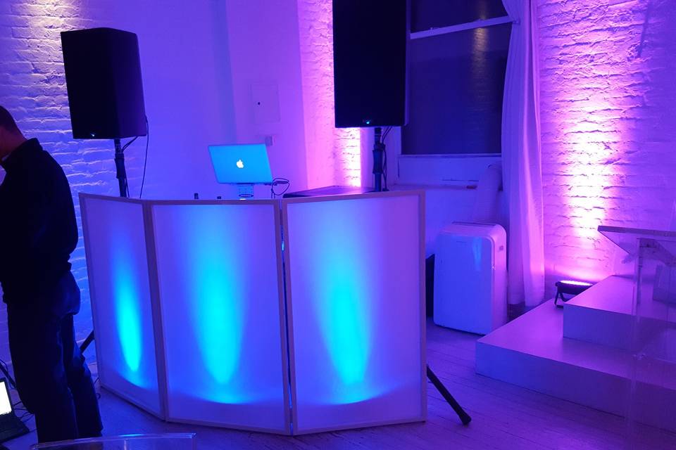 Dj setup w/ lighting