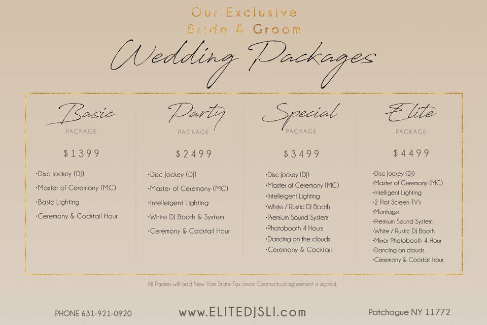 Our Wedding Packages