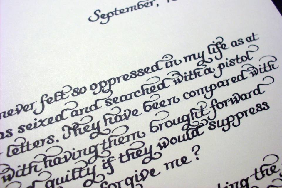 Still looking for a wedding gift for your bride, groom, or newlywed friends? Why not commission a historical love letter in calligraphy! No need to start from scratch - great writers of centuries past have beautiful words :)
Commission Cost, $50 - See more pics and order here: https://www.etsy.com/listing/116407266/historical-love-letter-in-calligraphy