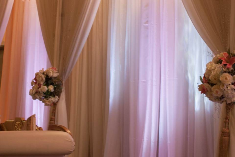 Ethereal drapes and lights
