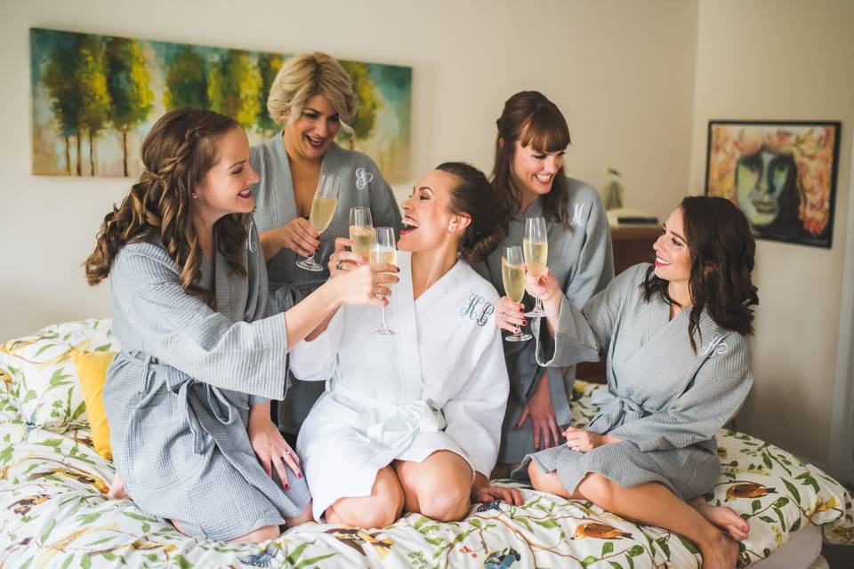Bridal party toast