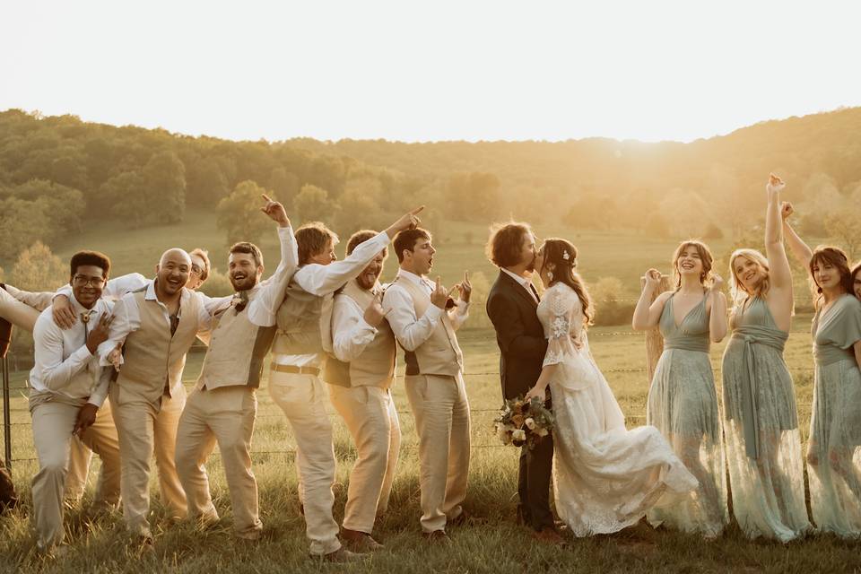 Sunset with the bridal party